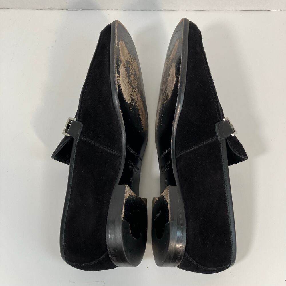 Ermenegildo Zegna Men’s 8.5 Black Suede Slip-On Horsebit Loafers Italian Made - Picture 12 of 16